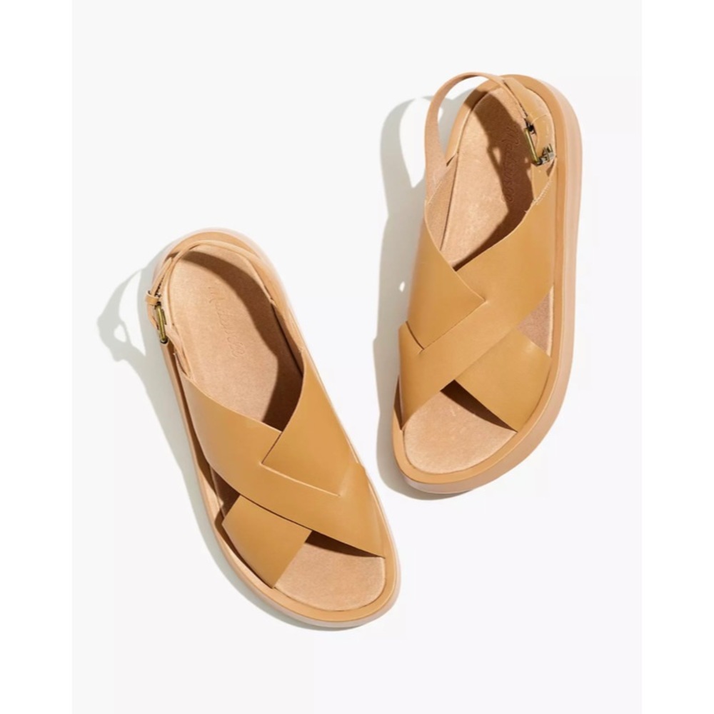 Madewell The Maeva Flatform Sandal in Amber Brown